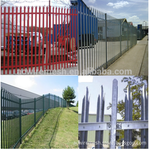 China factory supply pvc powder coating steel palisade fencing